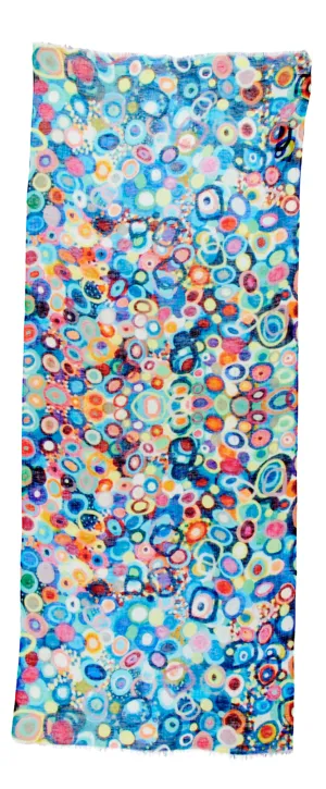 Otracosa Blue Colored Circles Linen Scarf