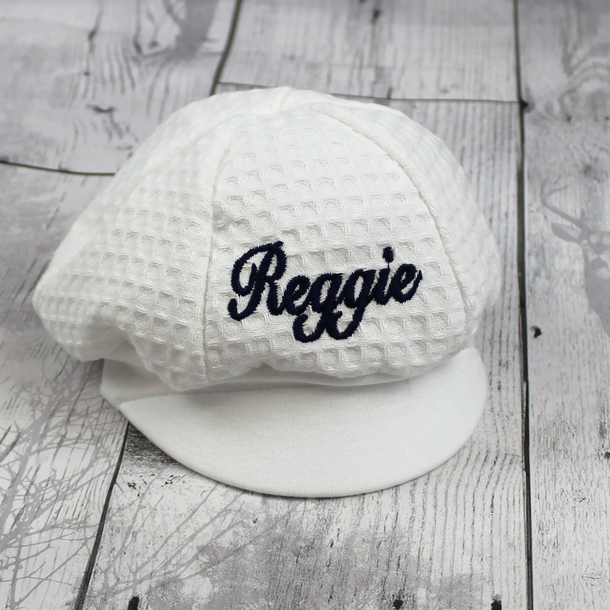 Personalised Baby Baker Hat - White