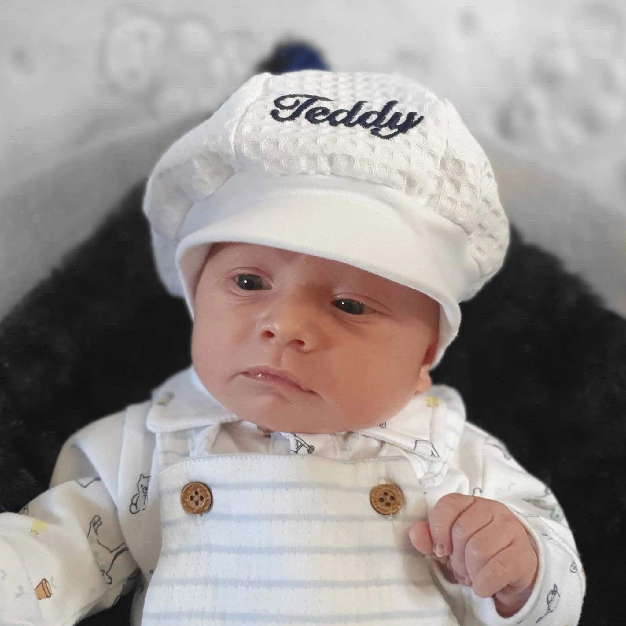 Personalised Baby Baker Hat - White