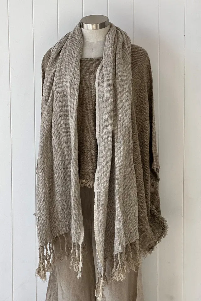 Petra Fringed 100% Linen Scarf