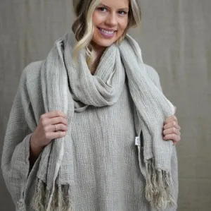 Petra Fringed 100% Linen Scarf