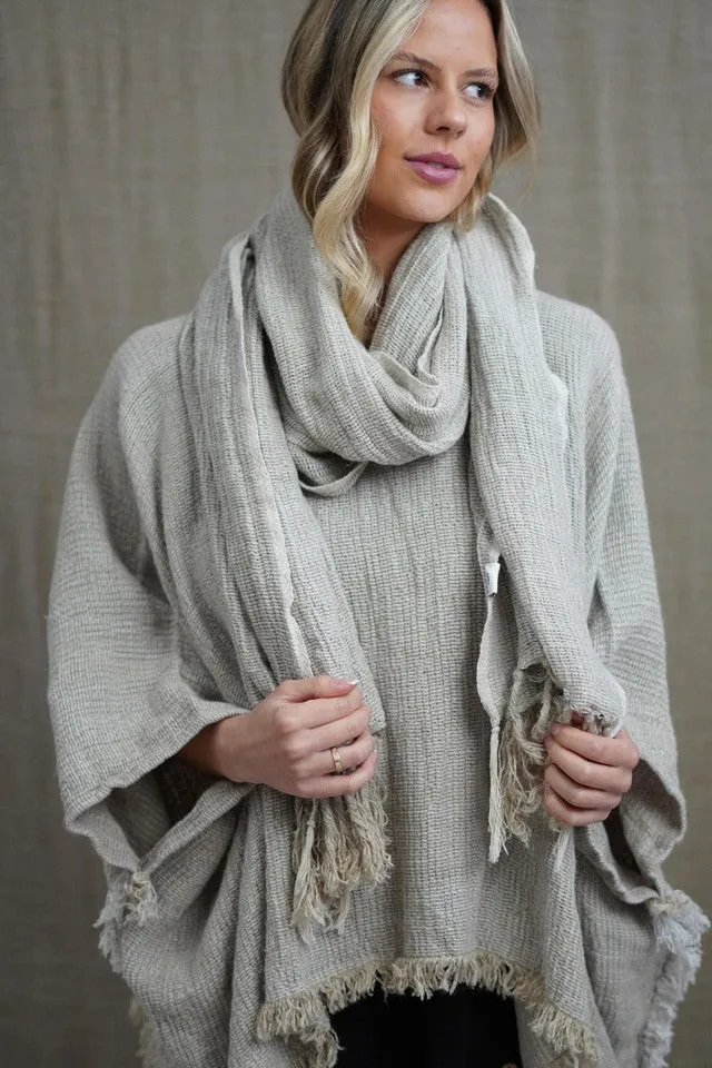Petra Fringed 100% Linen Scarf