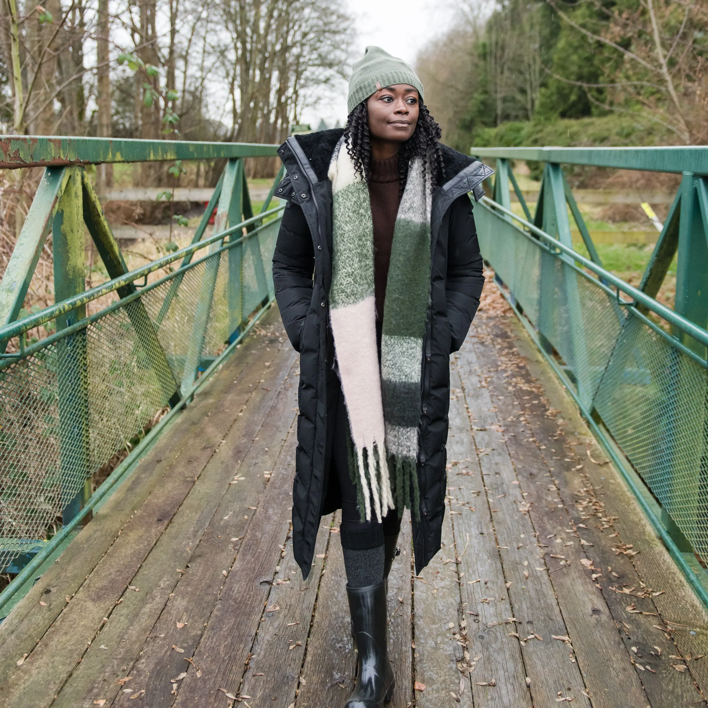 Plaid Fringed Blanket Scarf | Beetle
