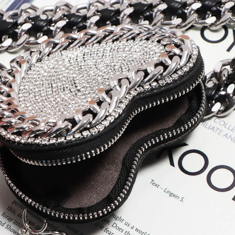 Punk Woven Belt Adjustable with Heart  Fanny Pack