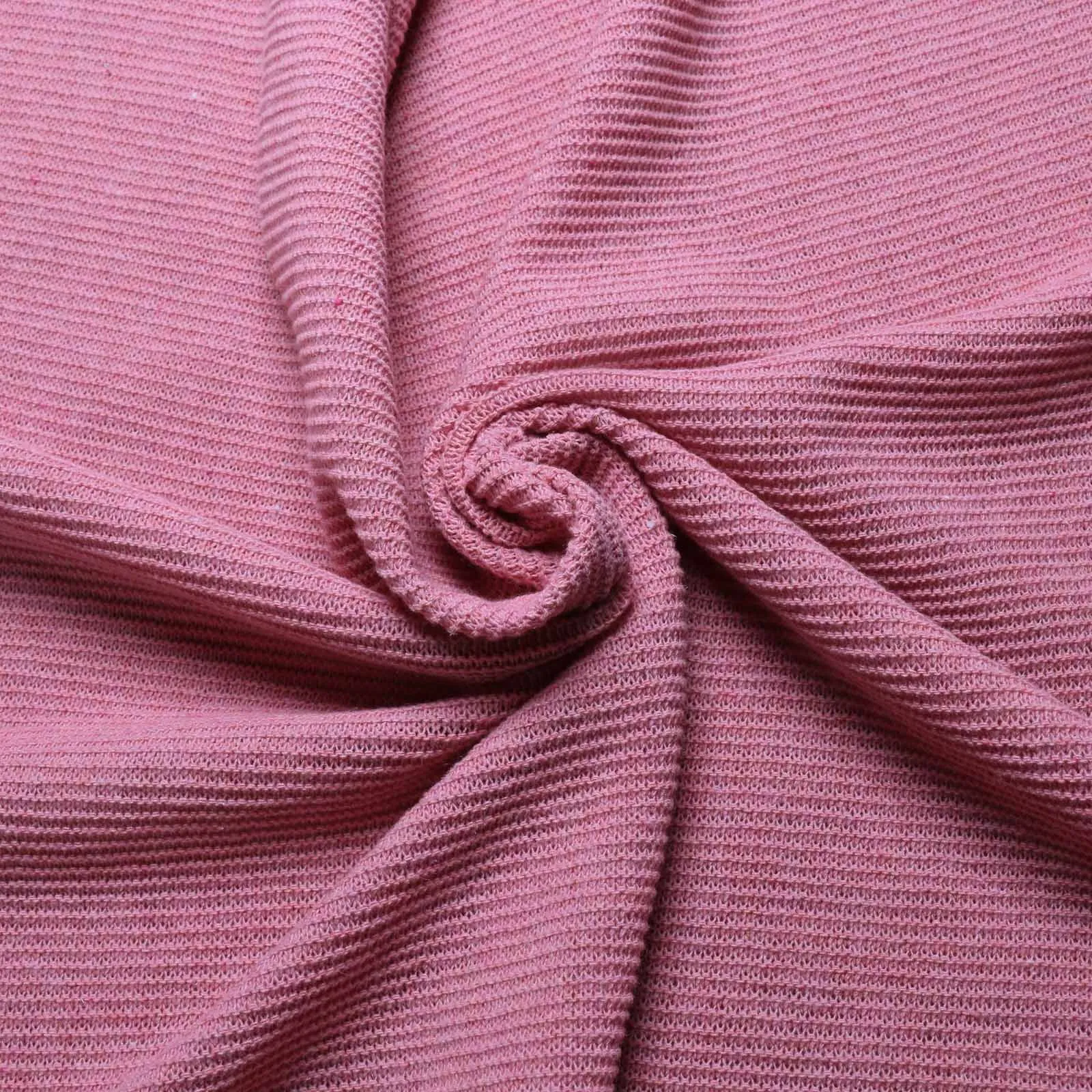 Purl Knit Fabric - Khaki green, dusty pink, red and pale grey