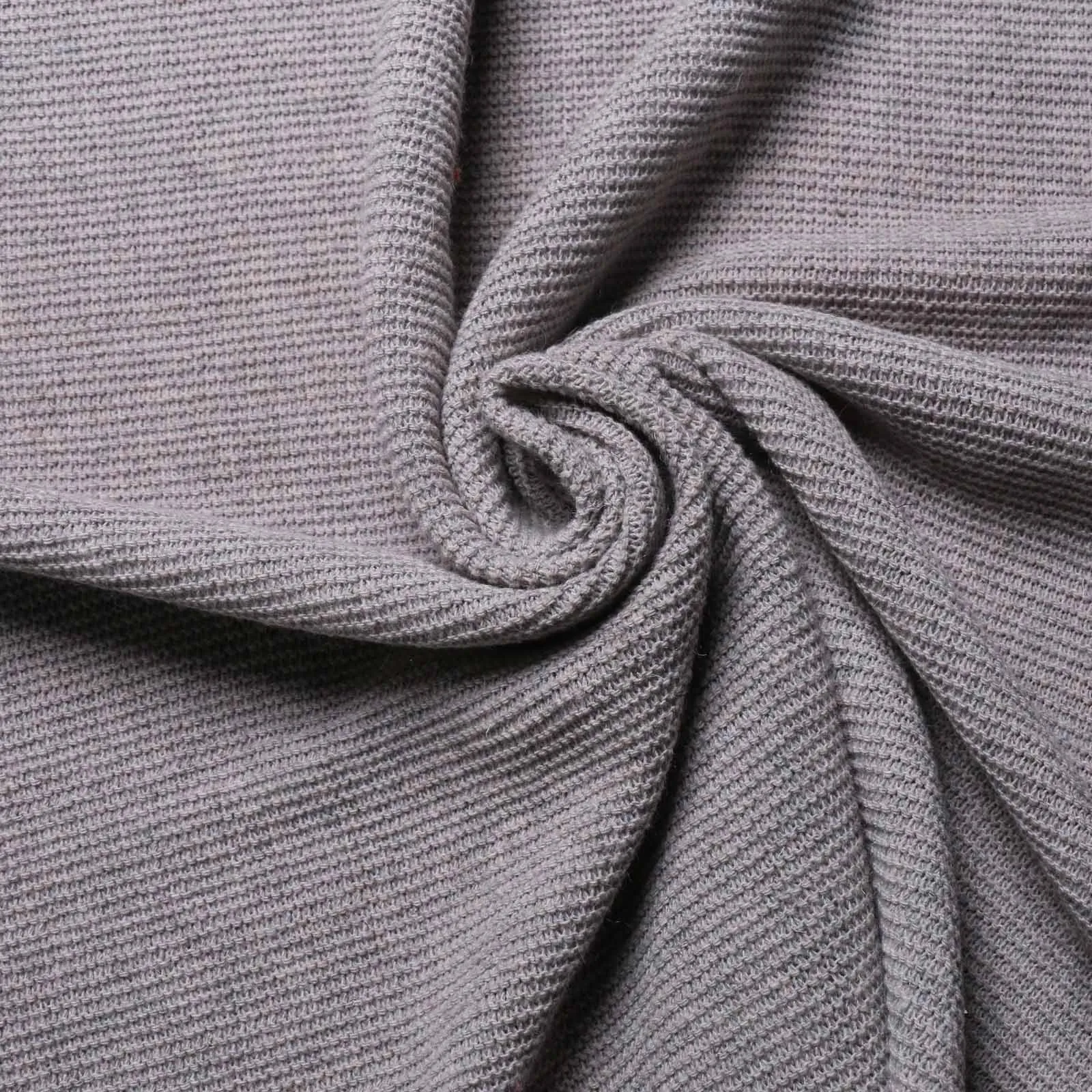 Purl Knit Fabric - Khaki green, dusty pink, red and pale grey