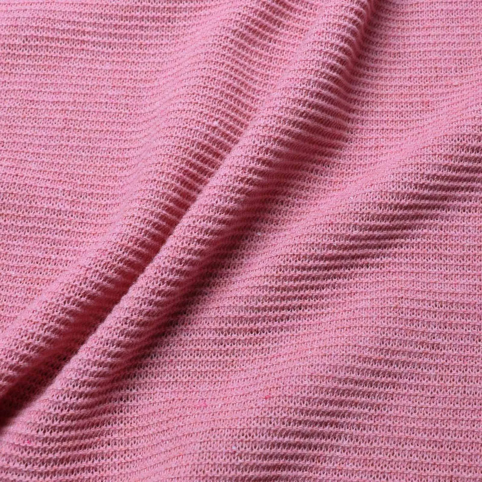 Purl Knit Fabric - Khaki green, dusty pink, red and pale grey