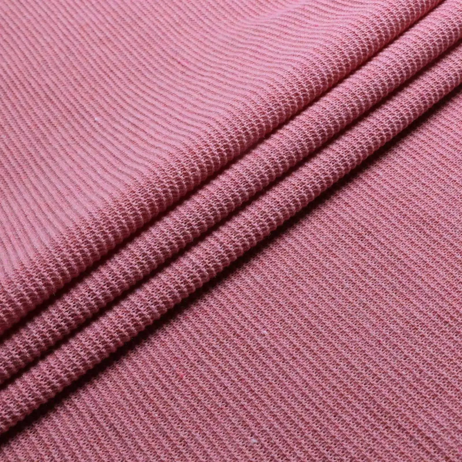 Purl Knit Fabric - Khaki green, dusty pink, red and pale grey
