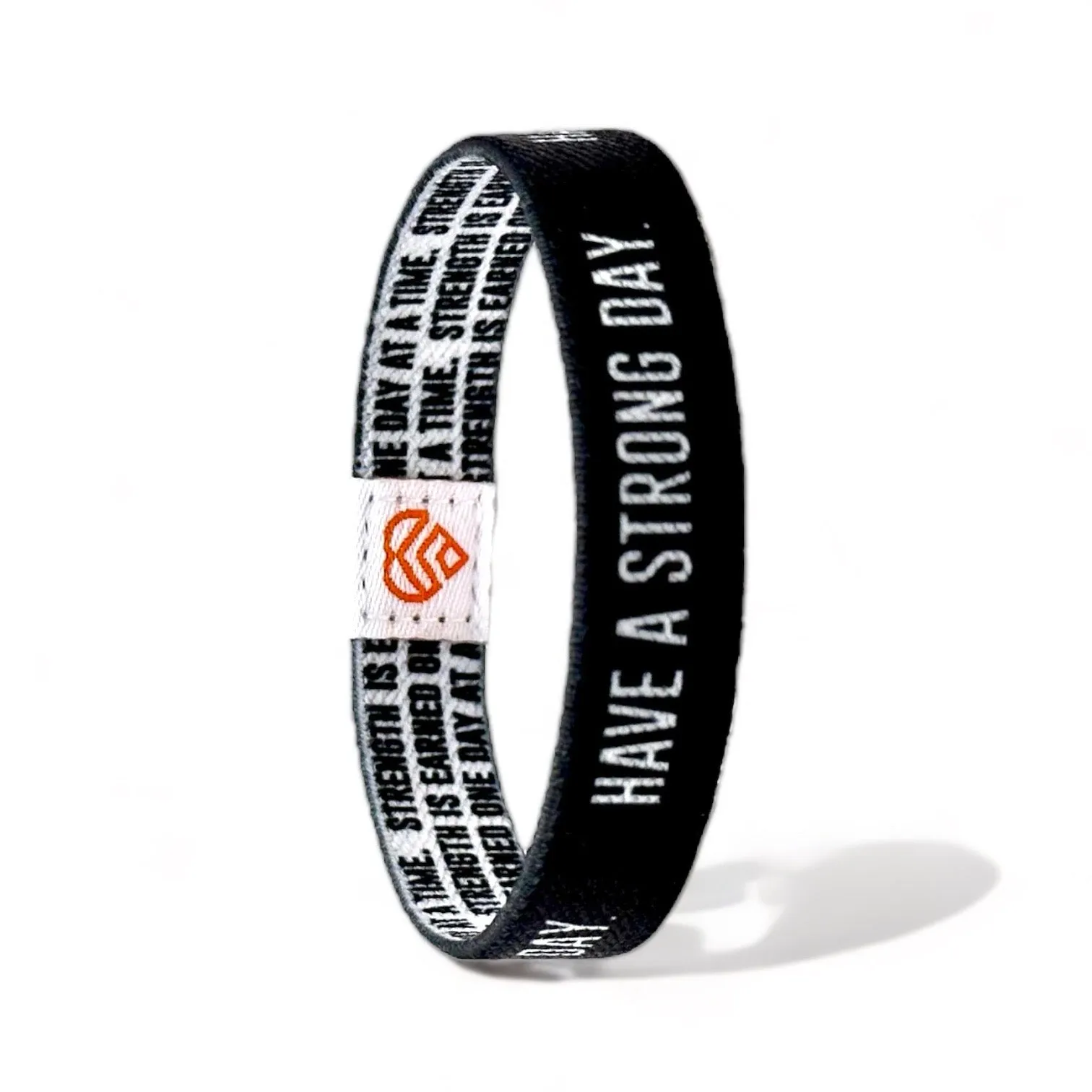 "Strength is earned one day at a time." | Adult Reversible Wristband