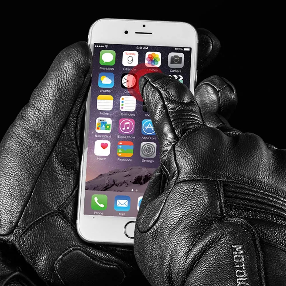 Real Leather Motorcycle Gloves