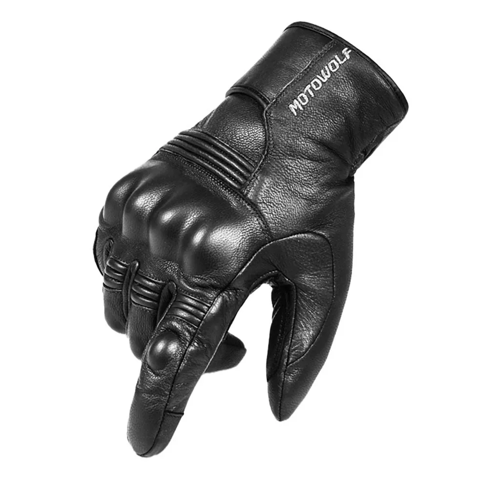 Real Leather Motorcycle Gloves