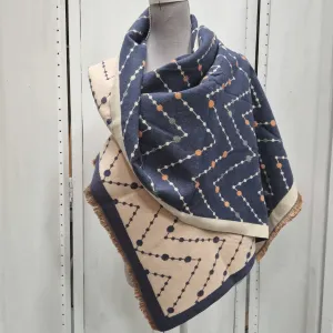 Reversible Wrap Scarf (Blue)