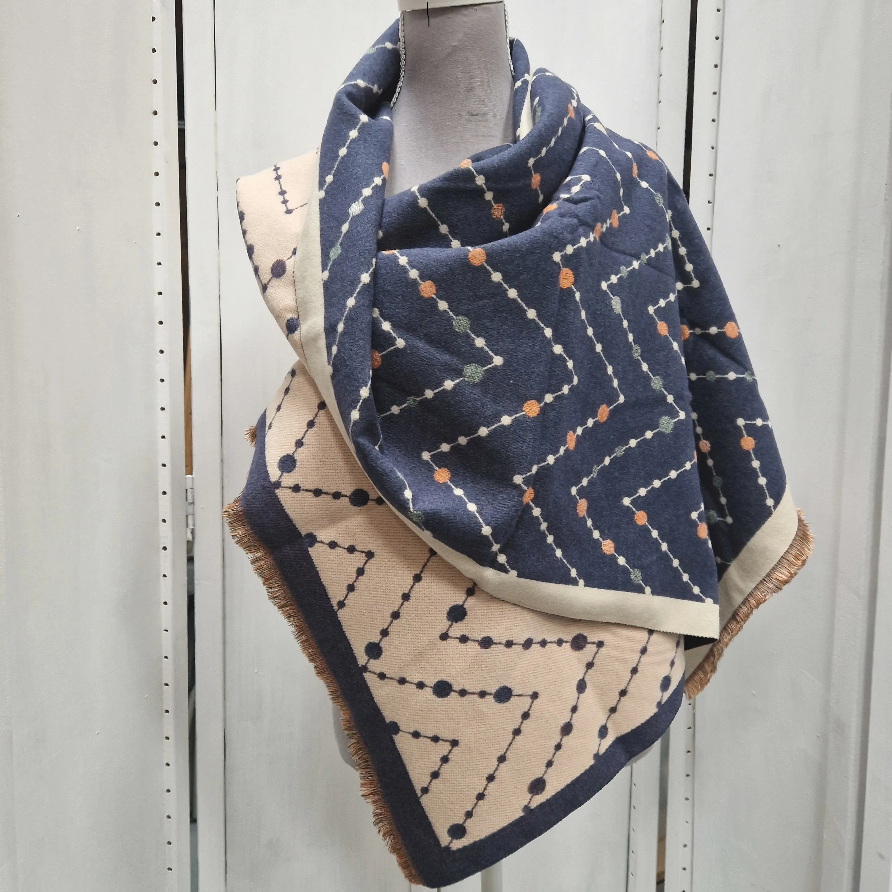 Reversible Wrap Scarf (Blue)