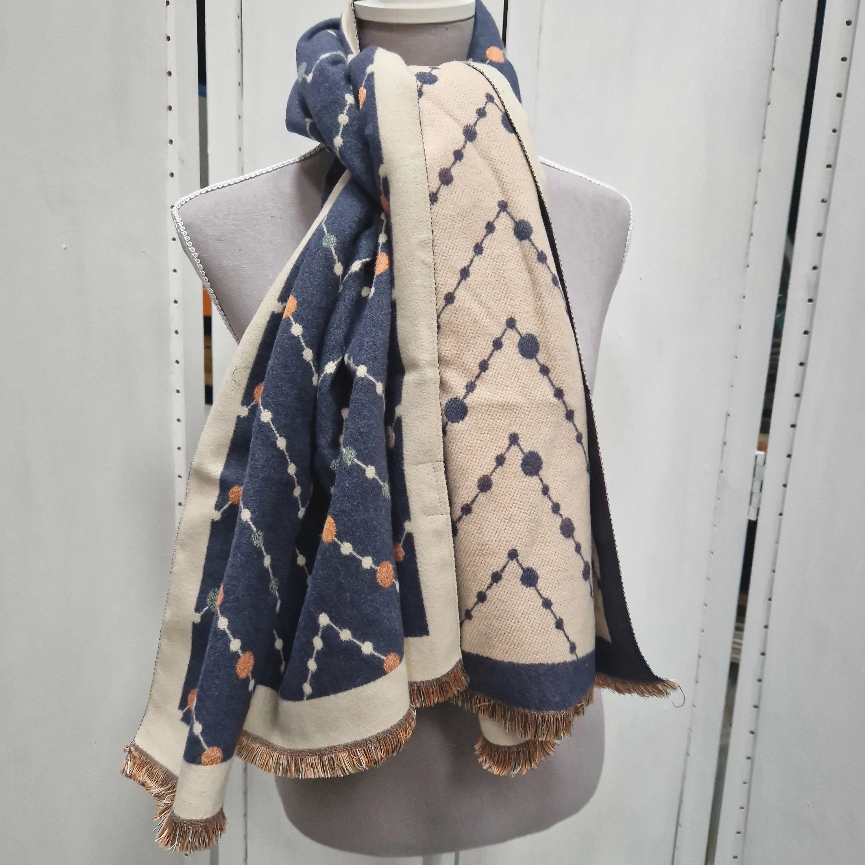 Reversible Wrap Scarf (Blue)