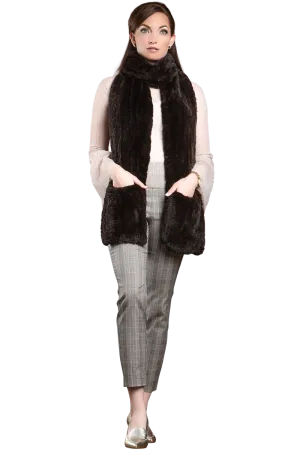 Rex Rabbit Knitted Poche Scarf with Pockets