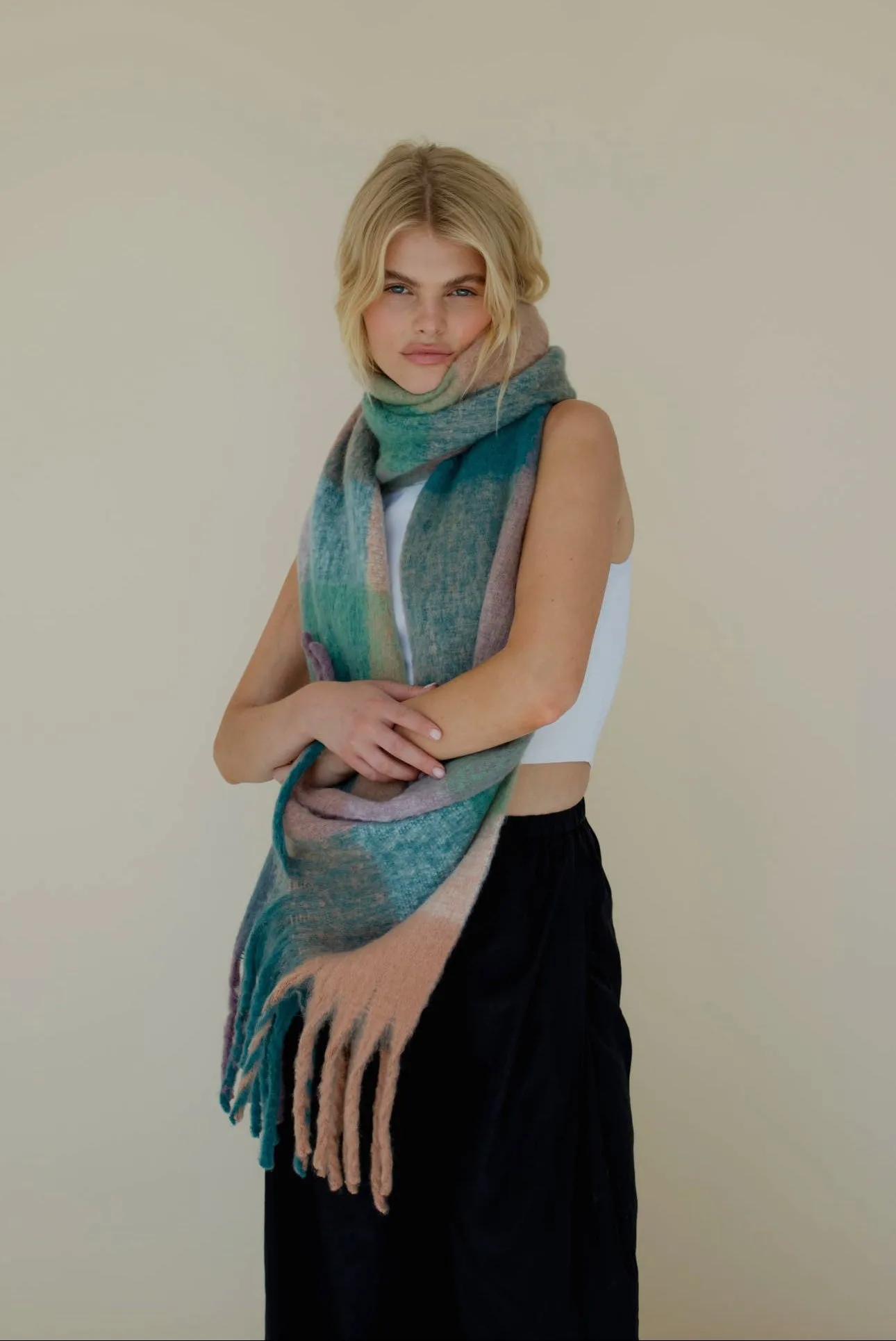 Reykjavik Scarf - Lilac Check