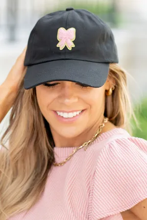 Ribbon Bow Chenille Patch Baseball Cap