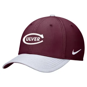 Rise Color Block Swoosh Flex Hat - Maroon & White