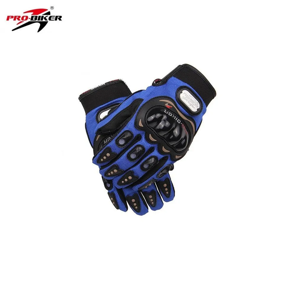 R.J.VON Biker Motorcycle Riding &Touring Hand Gloves Full Finger (Blue)