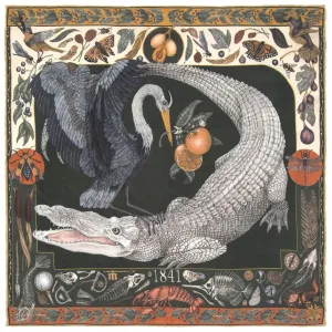 Sabina Savage Alligator's Empire Wool Silk Scarf