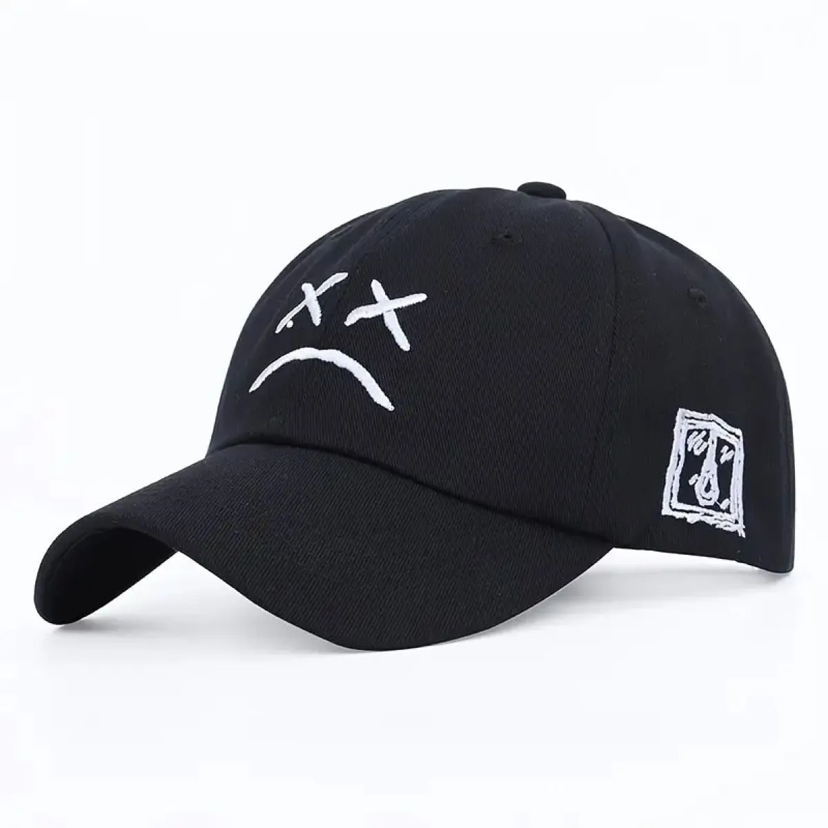 'Sad Face' Baseball Cap (#hat021Black)