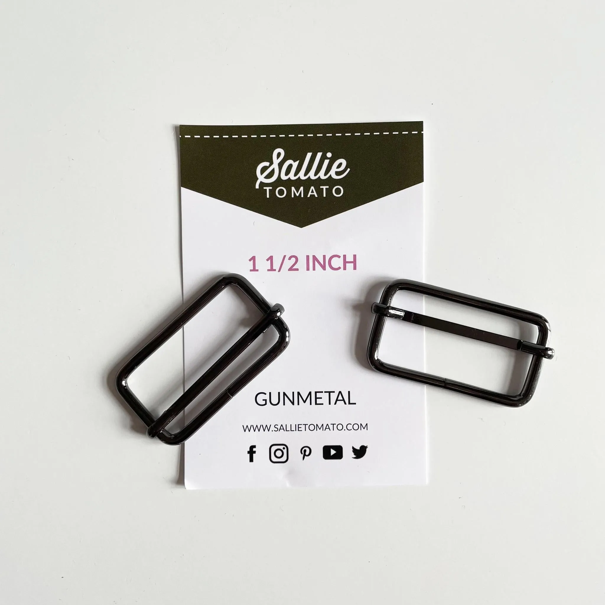 Sallie Tomato : Two Slider Buckles - 2 inch