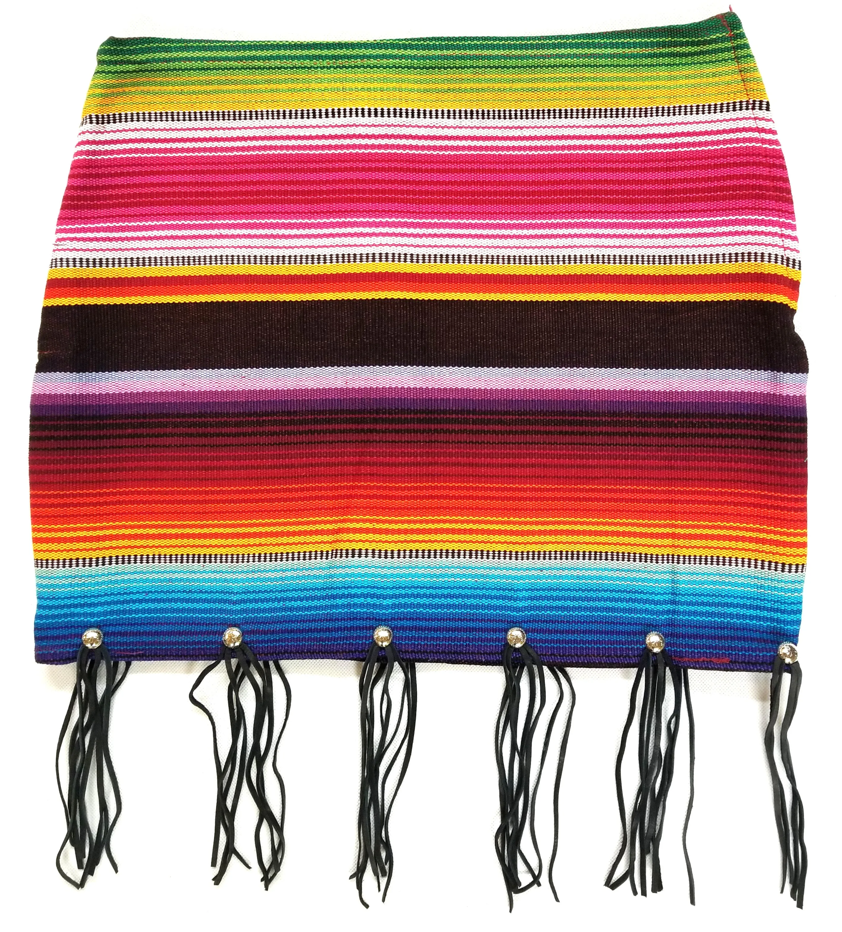 Santa Fe-Serape Fringed Skirt