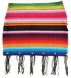 Santa Fe-Serape Fringed Skirt