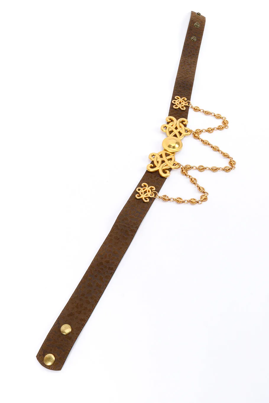 Scroll Buckle Chain Drape Belt