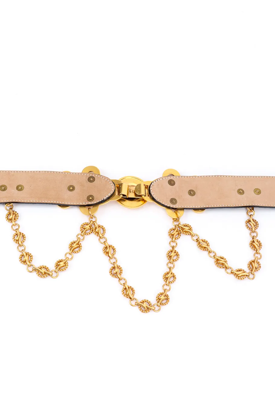 Scroll Buckle Chain Drape Belt