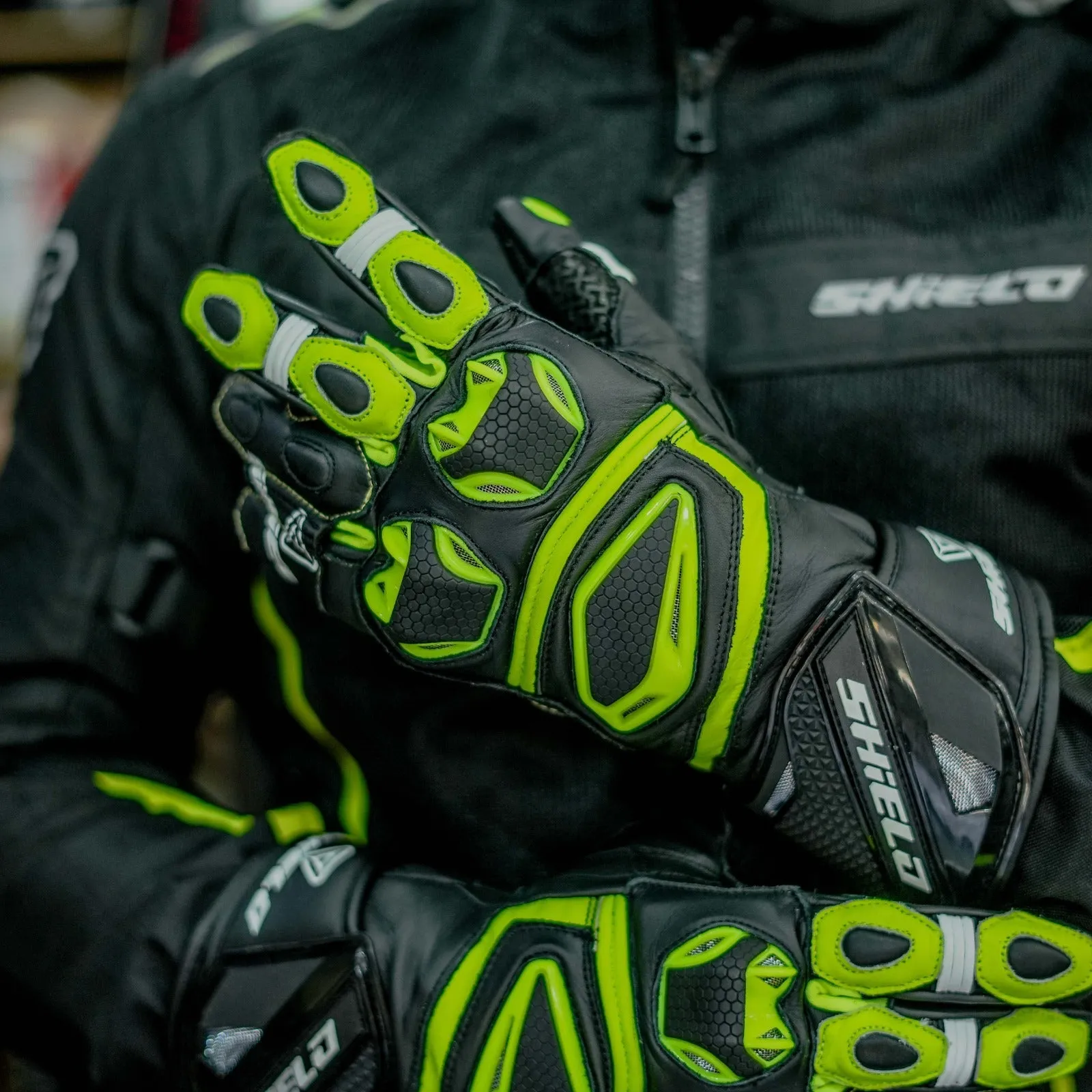 Shield Viper X Full Gauntlet Fluro Gloves