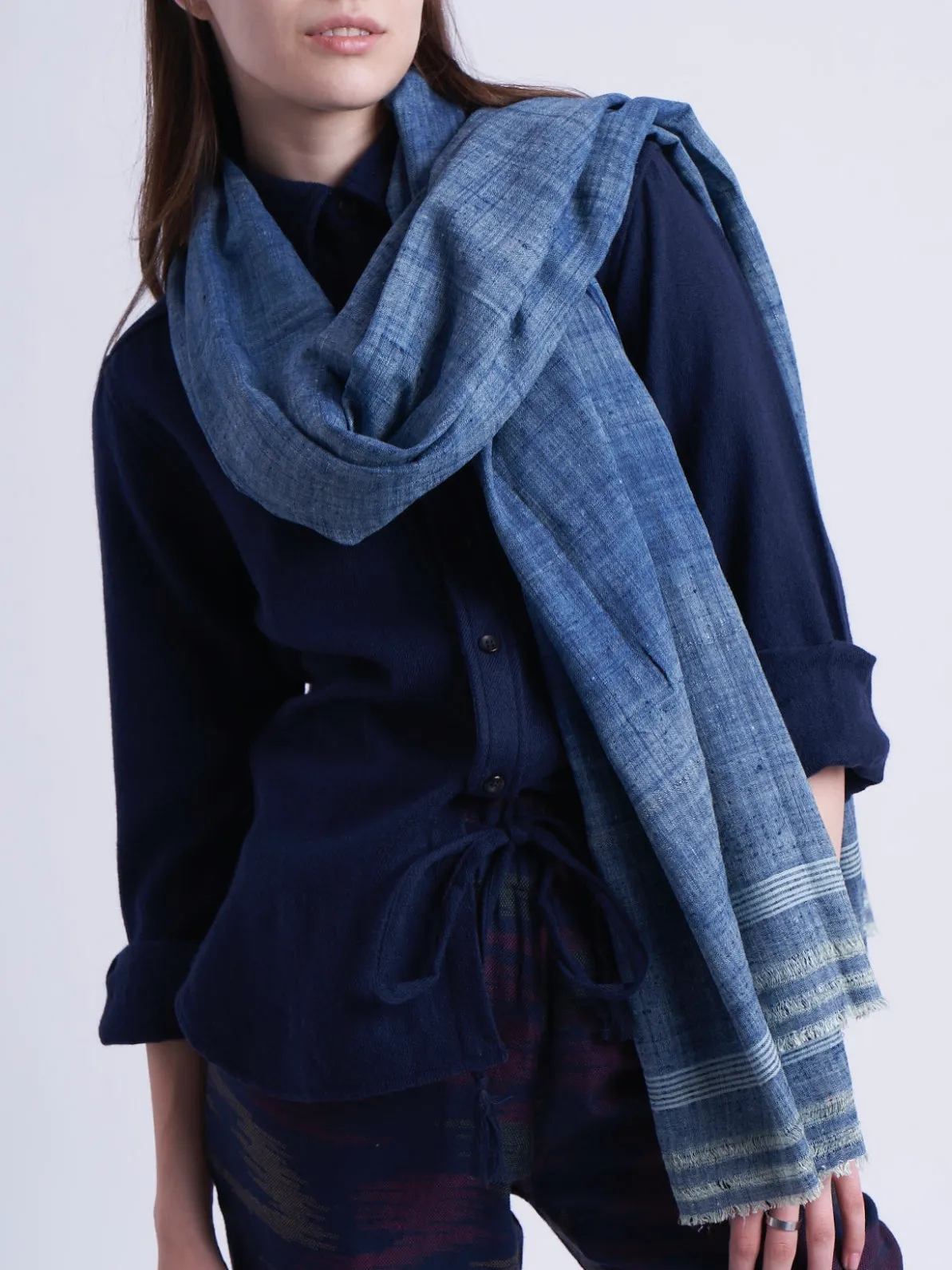 Silk Scarf in Light Indigo