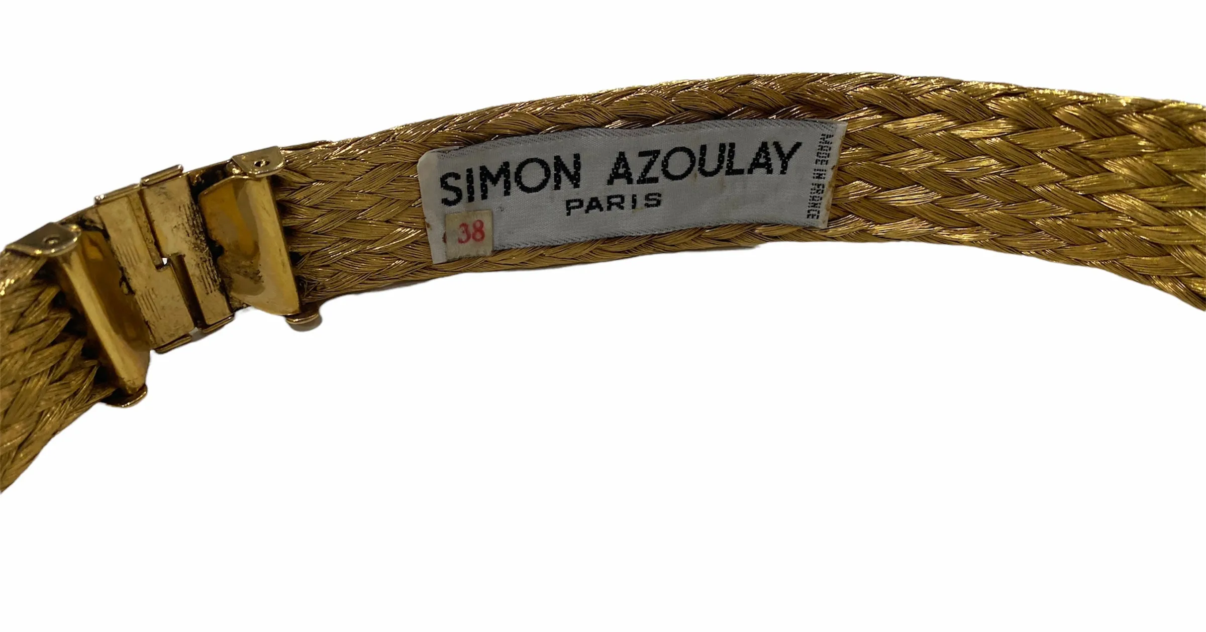 Simon Azoulay 90s Interesting Brass Woven Braided Belt