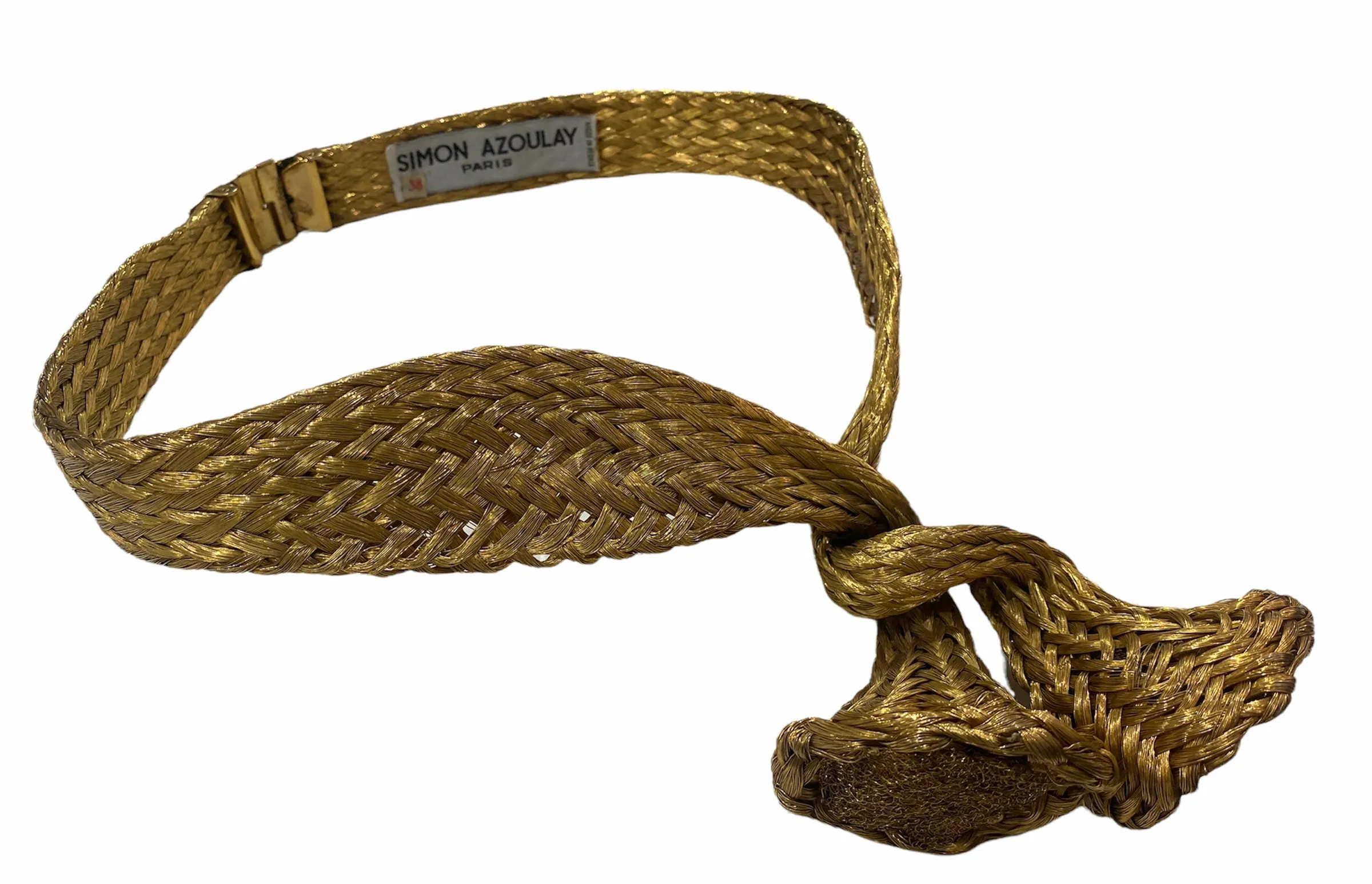 Simon Azoulay 90s Interesting Brass Woven Braided Belt
