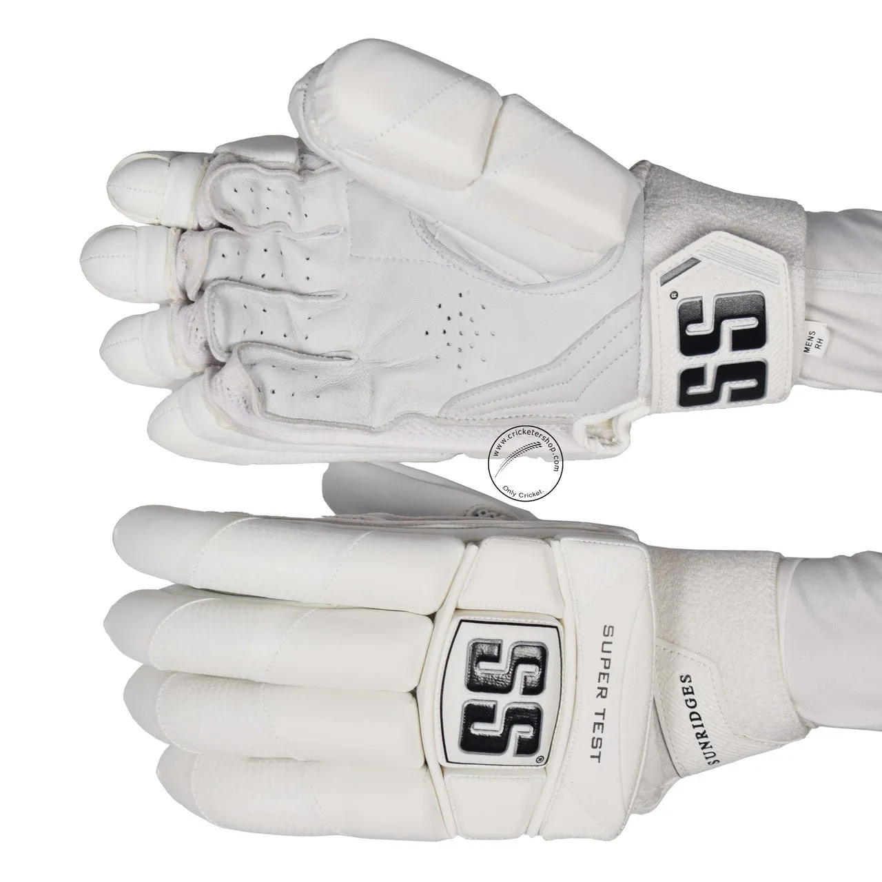 SS Super Test White Cricket Batting Gloves