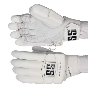 SS Super Test White Cricket Batting Gloves