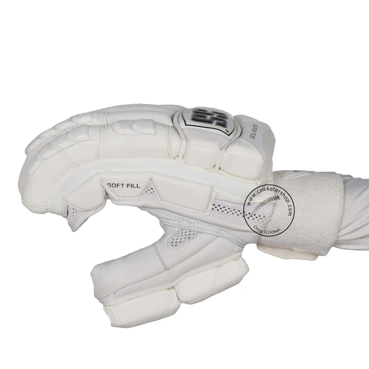 SS Super Test White Cricket Batting Gloves