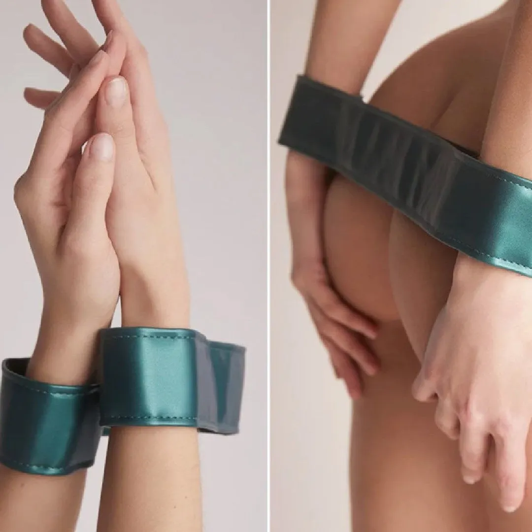 Strap-On-Me Curious Adjustable Leatherette Harness - Metallic Green