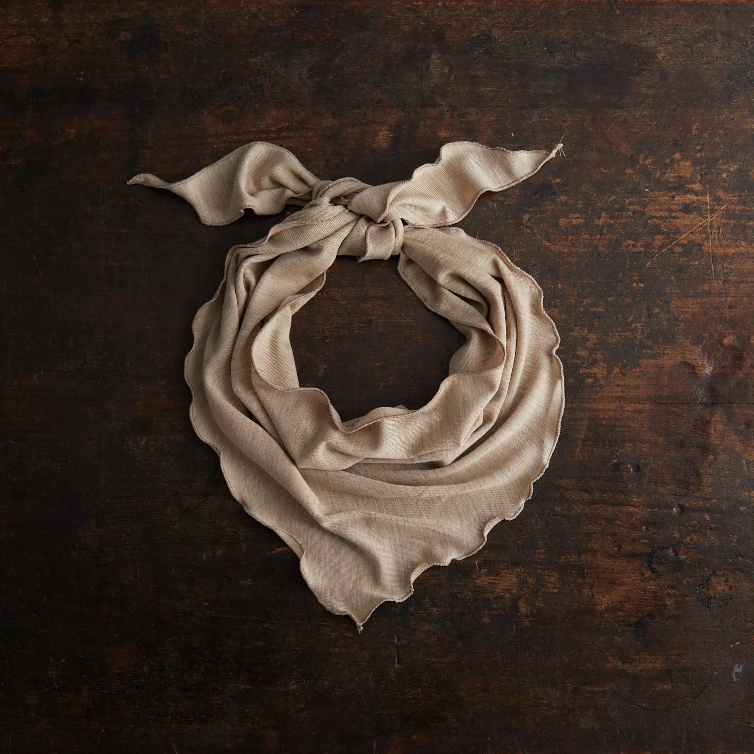 Swan Adults Bandana/Scarf - Merino Wool & Silk - Sandstorm