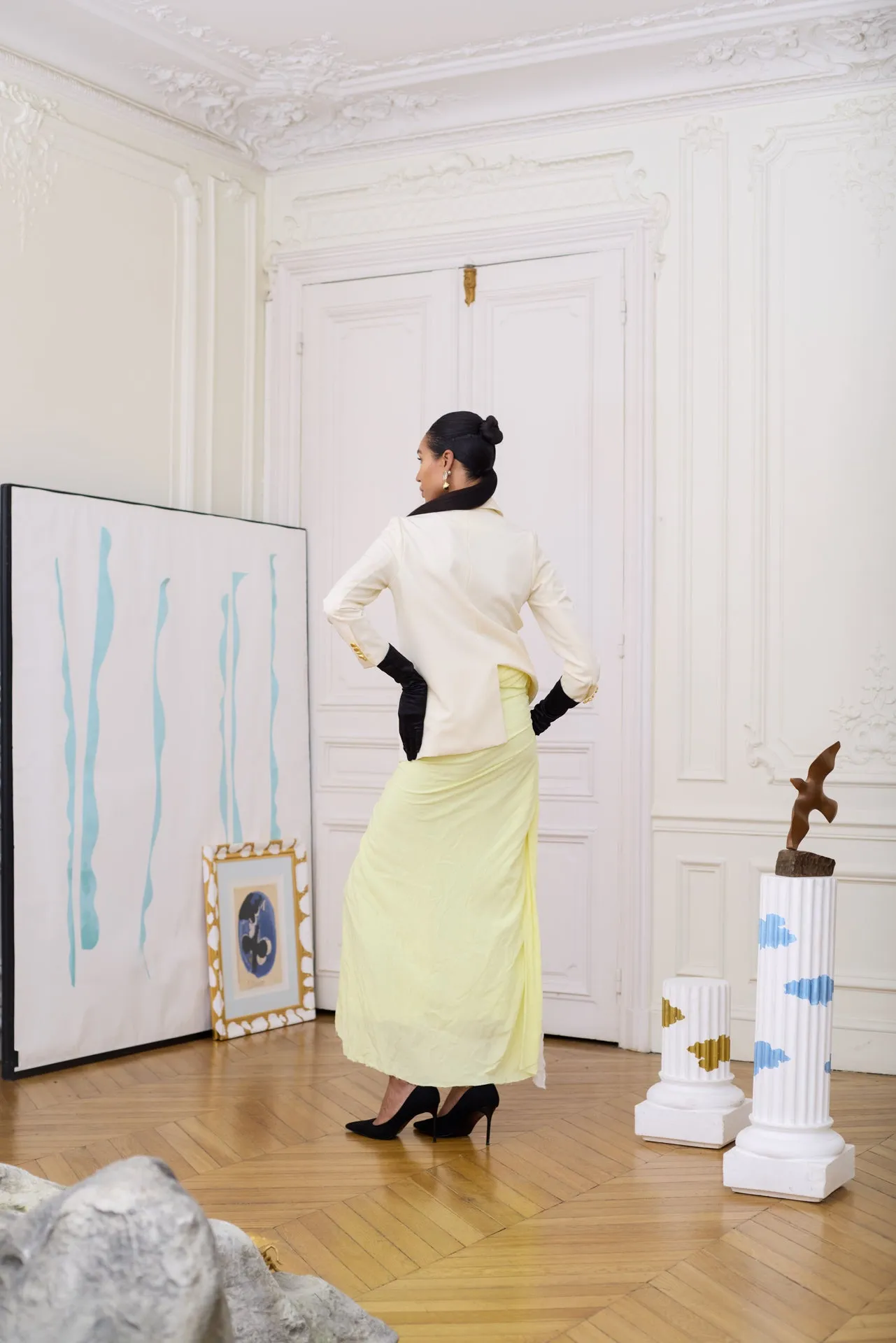 Tailored Jacket and Gloves - Ivoire/Noir