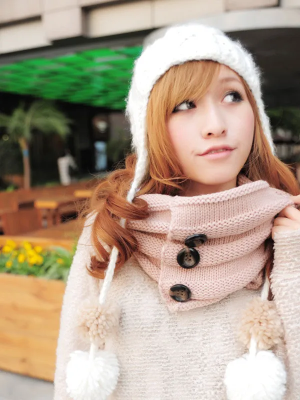 three button cowl neck scarf