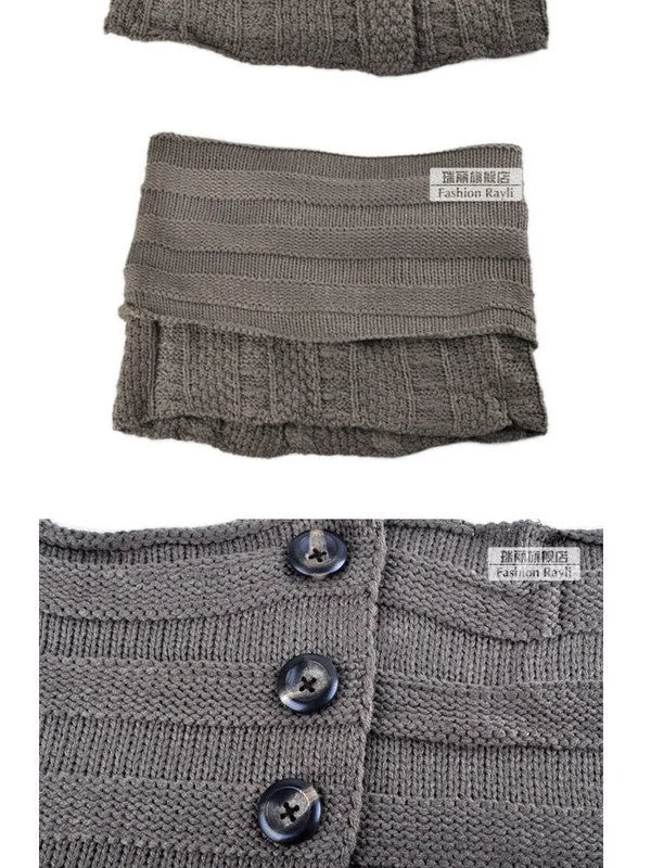 three button cowl neck scarf