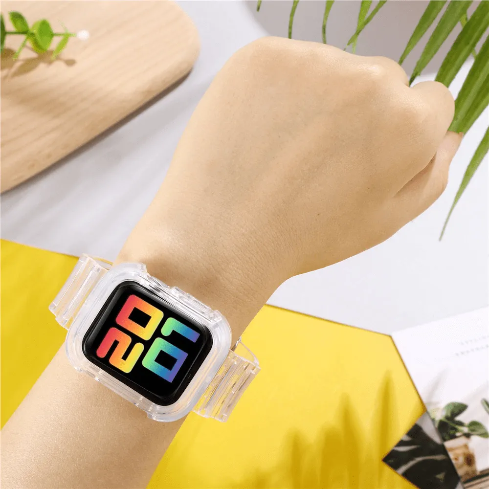 Transparent Sports Watch Band With Built In Case