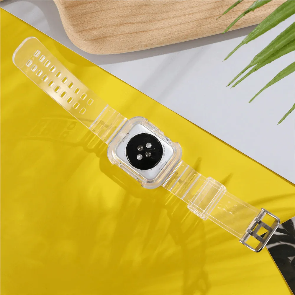 Transparent Sports Watch Band With Built In Case