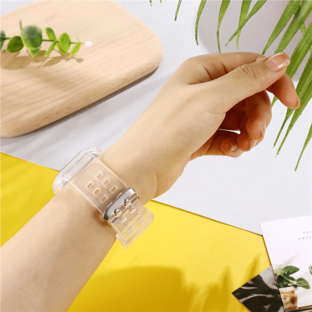 Transparent Sports Watch Band With Built In Case