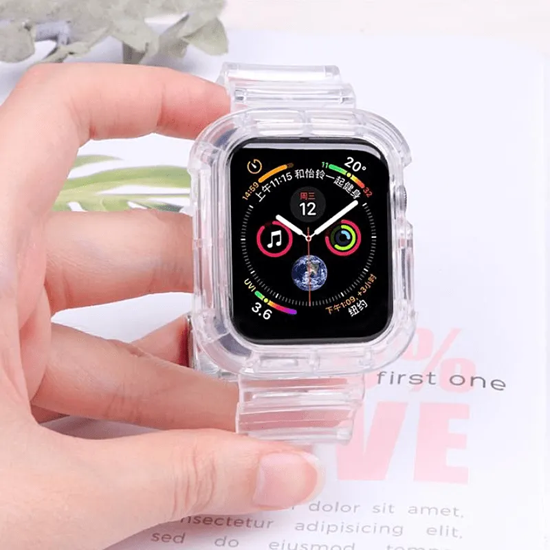 Transparent Sports Watch Band With Built In Case