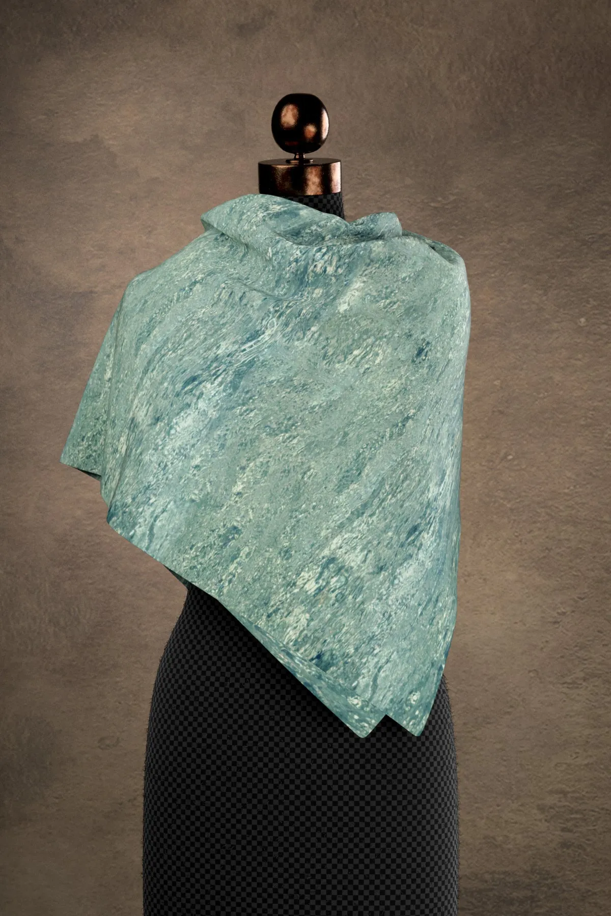 Turquoise Riverbed Square Scarf