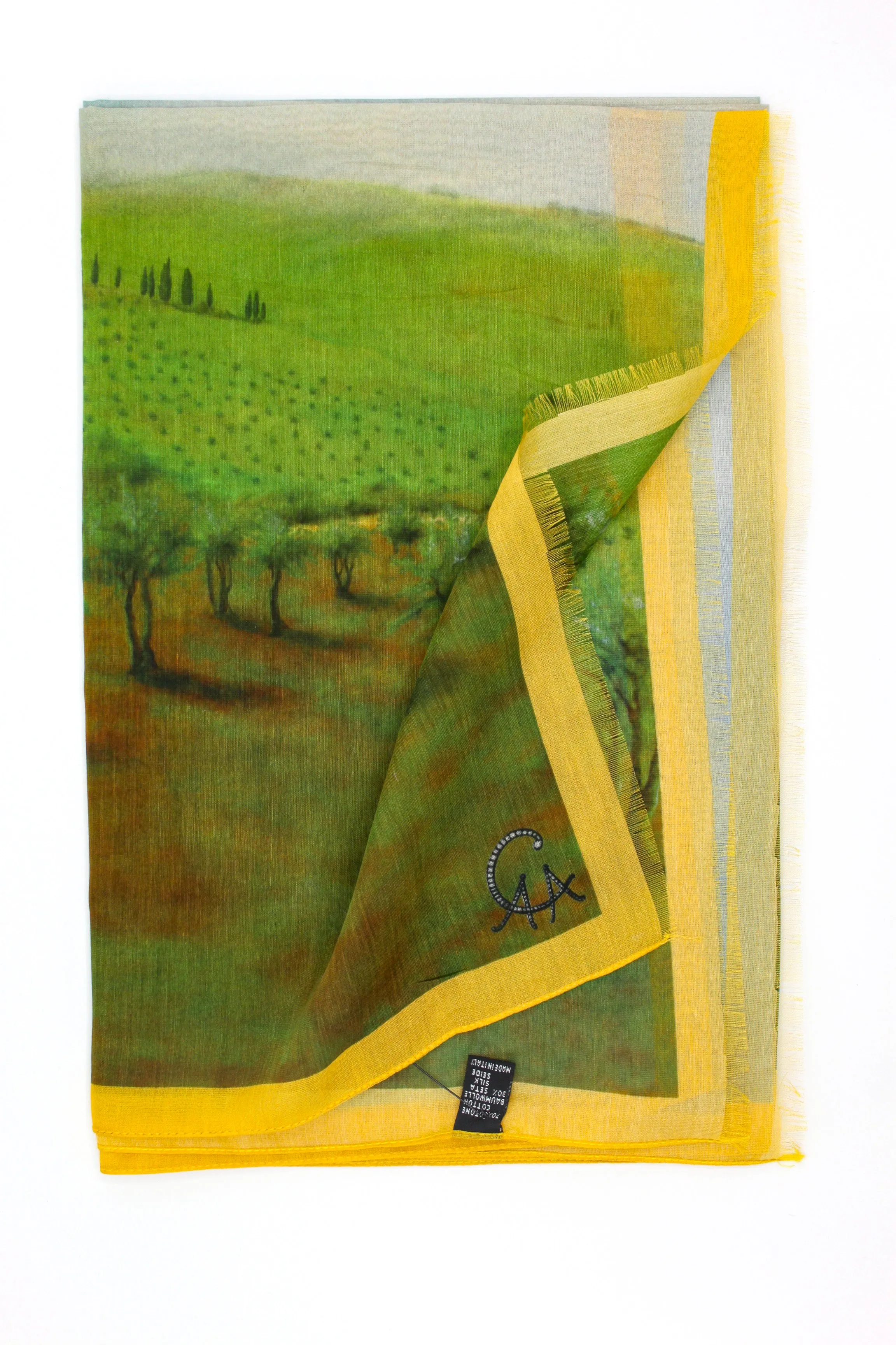 Tuscana Olive Grove Italian Silk Cotton  70 x 180 cm