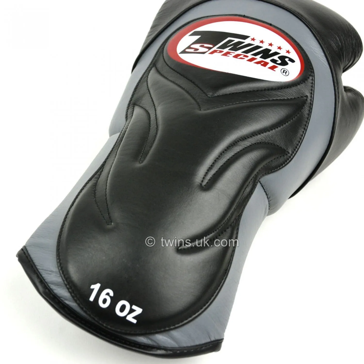 TWINS DELUXE SPARRING GLOVES-BLACK/GREY