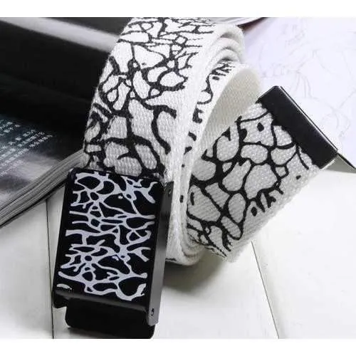 Unisex Belt Crack Explosion Thickened Canvas Smooth Pure Cotton Sports Belts